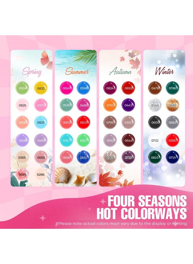 MEFA 42 Colors Gel Nail Polish Kit with U V Light, 59 Pcs All Seasons Collection Colorful Gel Polish Essential Set with 5 Psc Matte/Glossy Base Top Coat, Salon Gifts for Women - Image 2