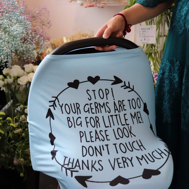 Metplus غطاء مقعد السيارة للرضع، وشاح ميتبلس للرضاعة الطبيعية قابل للتنفس وناعم ومرن - غطاء مقعد السيارة متعدد الاستخدامات لحامل الرضع، هدية استحمام للأطفال للأولاد والبنات... (رمادي) - Image 5