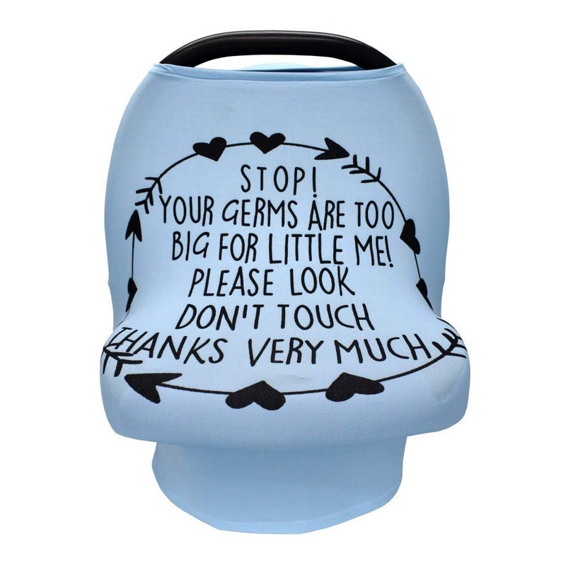 Metplus غطاء مقعد السيارة للرضع، وشاح ميتبلس للرضاعة الطبيعية قابل للتنفس وناعم ومرن - غطاء مقعد السيارة متعدد الاستخدامات لحامل الرضع، هدية استحمام للأطفال للأولاد والبنات... (رمادي) - Image 1