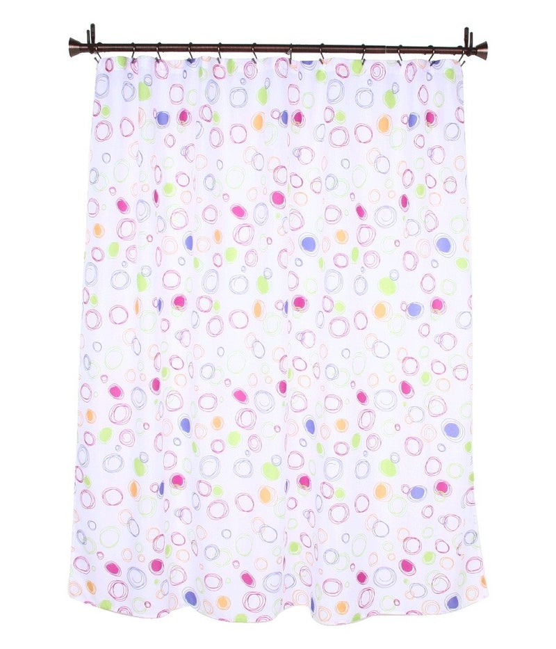 IDesign iDesign Fabric Doodle Shower Curtain for Master Guest Kids College Dorm Bathroom 72 x 72 MultiColored
