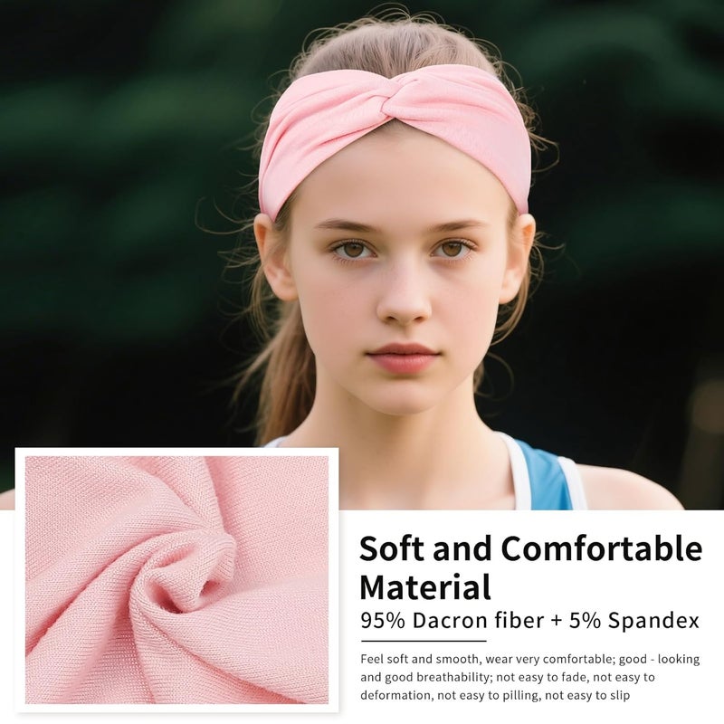 Panleding 12 Pcs Stretchy Headbands for Women, Absorbed Sport Headband Soft Twist Knotted Hairbands for Daily Life Yoga Workout (Light Morandi) - Image 3