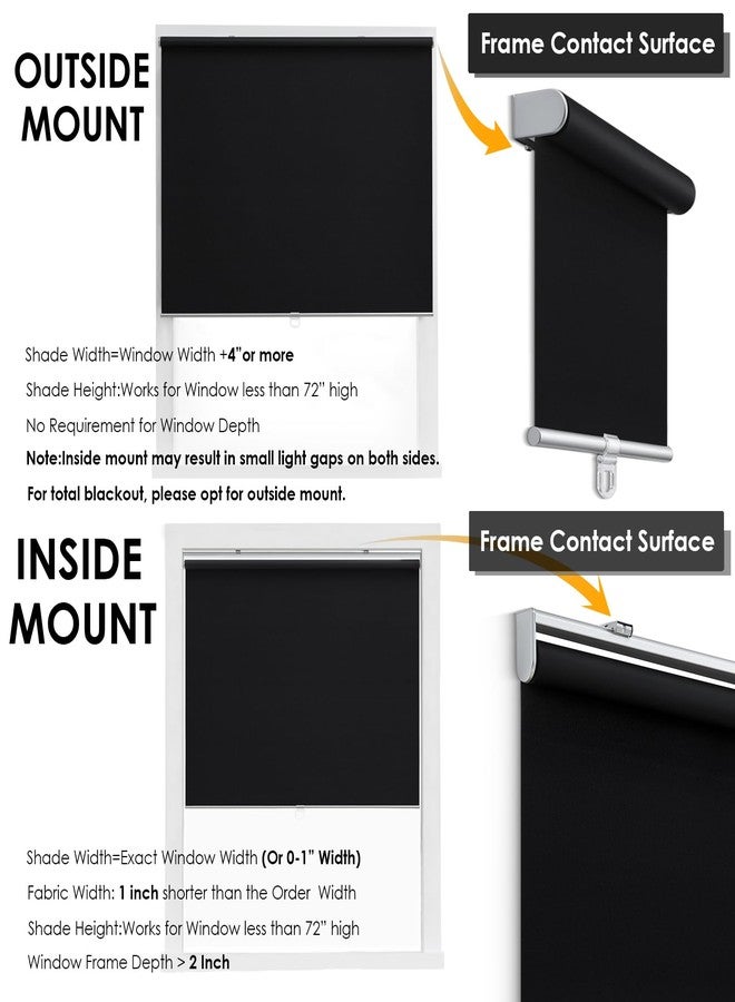 TOVALOR Cordless 100% Blackout Roller Shades for Windows,UV Protection Pull Down Shades,Room Darkening Door Blinds Thermal Insulated Fabric for Home Office and Bedroom(14" W x 72" H,Black) - Image 4