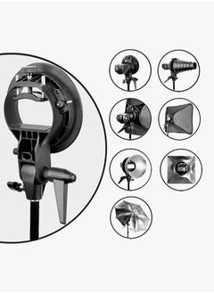Generic Pro S-Type Bowens Bracket Mount Holder For Speedlite Flash Snoot Softbox Black  - Image 3