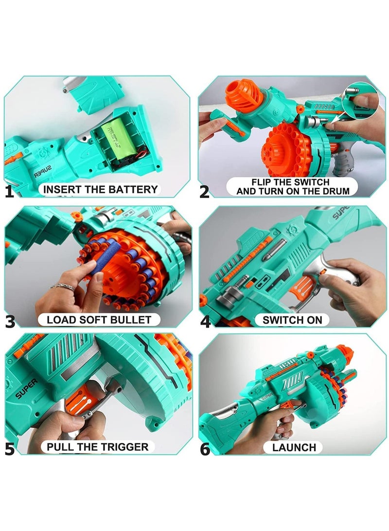 YelaJoy Toy Gun Automatic Electric Toy Foam Blasters & Guns with 40 Foam Bullets, 20-Dart Rotating Drum, Motorized Toys Guns for 6-12 Year Old Boys, Birthday Gifts for Kids & Teens - Image 2