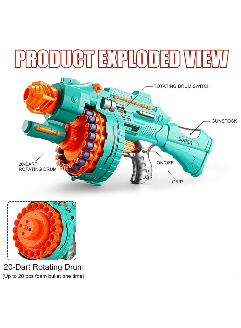 YelaJoy Toy Gun Automatic Electric Toy Foam Blasters & Guns with 40 Foam Bullets, 20-Dart Rotating Drum, Motorized Toys Guns for 6-12 Year Old Boys, Birthday Gifts for Kids & Teens - Image 3