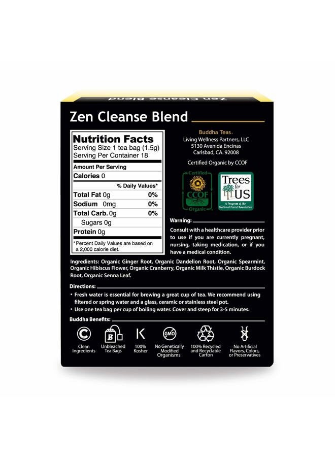 BUDDHA TEAS خليط تنظيف زين العضوي - معتمد من OU كوشير، عضوي من وزارة الزراعة الأمريكية، CCOF، 18 كيس شاي خالي من التبييض - Image 2