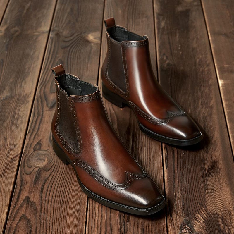 FRASOICUS Men's Chelsea Boots Genuine Leather Dress Boots, 15 - Image 3