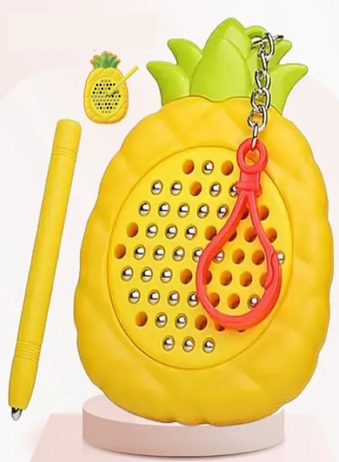 JBM ENTERPRISE Pineapple Magnetic Drawing Pad with Stylus Pen Metal Bals | Erasable Doodle Writing Toys Board Early Educational-Montessori Toy - Image 1