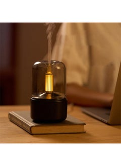 Generic Air Humidifier,USB Flame Air Diffuser Essential Oil Night Light Cold Mist Maker Sprayer, Aroma Diffuser Waterless Auto-Off (Black)  - Image 1