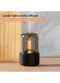 Generic Air Humidifier,USB Flame Air Diffuser Essential Oil Night Light Cold Mist Maker Sprayer, Aroma Diffuser Waterless Auto-Off (Black)  - Image 2