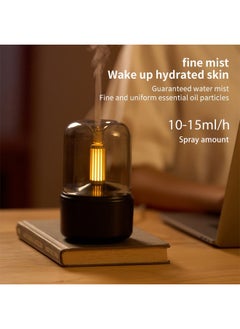Generic Air Humidifier,USB Flame Air Diffuser Essential Oil Night Light Cold Mist Maker Sprayer, Aroma Diffuser Waterless Auto-Off (Black)  - Image 3