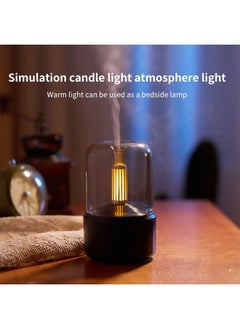 Generic Air Humidifier,USB Flame Air Diffuser Essential Oil Night Light Cold Mist Maker Sprayer, Aroma Diffuser Waterless Auto-Off (Black)  - Image 5