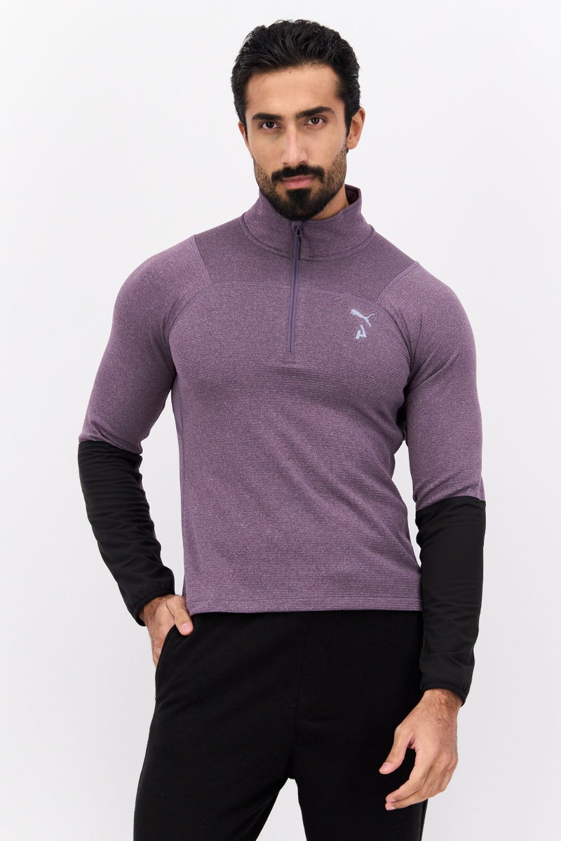 PUMA ملابس رياضية للرجال، سترة تدريب، بنفسجي - Image 1