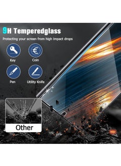 Glass 【2+2 Pack】2 PCS Samsung Galaxy S24 Ultra Screen Protector + 2PCS Camera Lens Screen Protector Set, 9H Hardness, Support Fingerprint, Ultra Thin HD Glass Film (Boxed, Included Installation Tools)  - Image 4