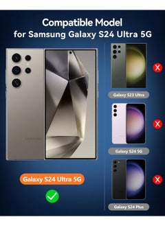Glass 【2+2 Pack】2 PCS Samsung Galaxy S24 Ultra Screen Protector + 2PCS Camera Lens Screen Protector Set, 9H Hardness, Support Fingerprint, Ultra Thin HD Glass Film (Boxed, Included Installation Tools)  - Image 2