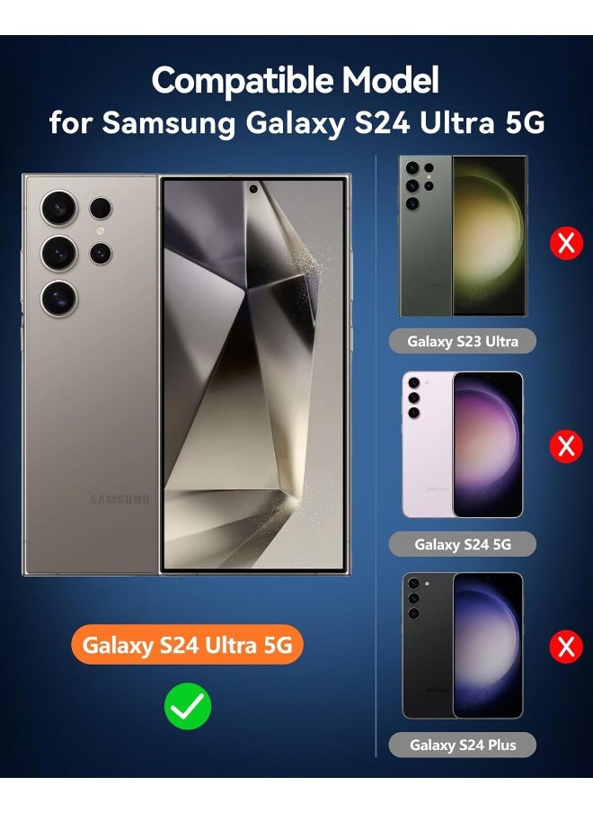 Glass 【2+2 Pack】2 PCS Samsung Galaxy S24 Ultra Screen Protector + 2PCS Camera Lens Screen Protector Set, 9H Hardness, Support Fingerprint, Ultra Thin HD Glass Film (Boxed, Included Installation Tools)  - Image 2