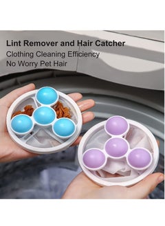 NIBEMINENT Pet Hair Remover Reusable Lint Catcher Washing Machine Filter Cleaning Mesh Bag Floating for Laundry Durable 4 Pack  - Image 2