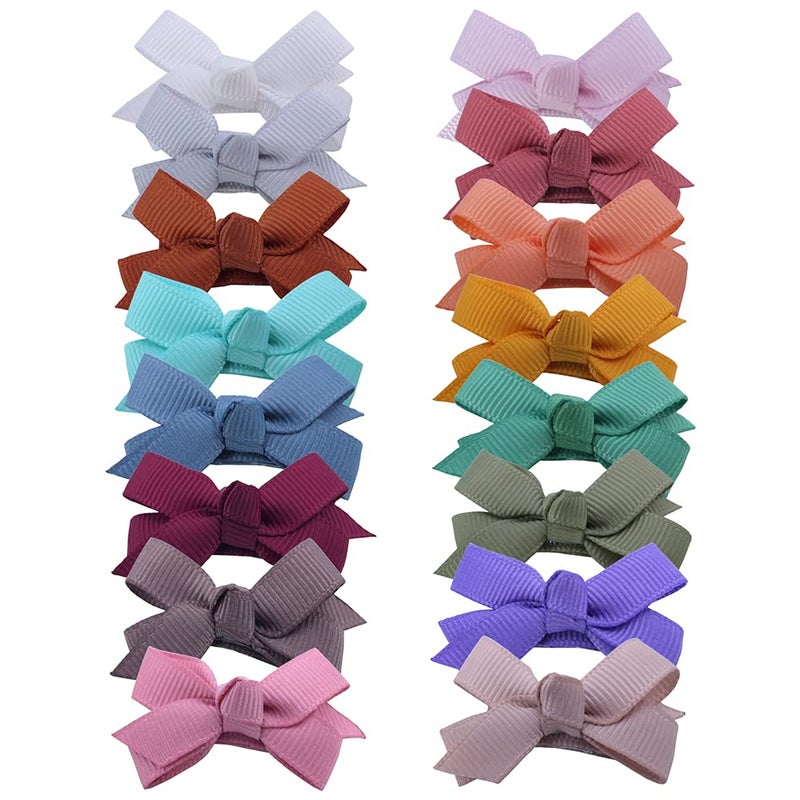 Sugarmelon Boutique Baby Hair Clips Toddler Tiny Hair Bow Snap Clips in Fringe Bangs Hair Accessories Infant Baby Girls Kids Hair Bows (16 Colors) - Image 1