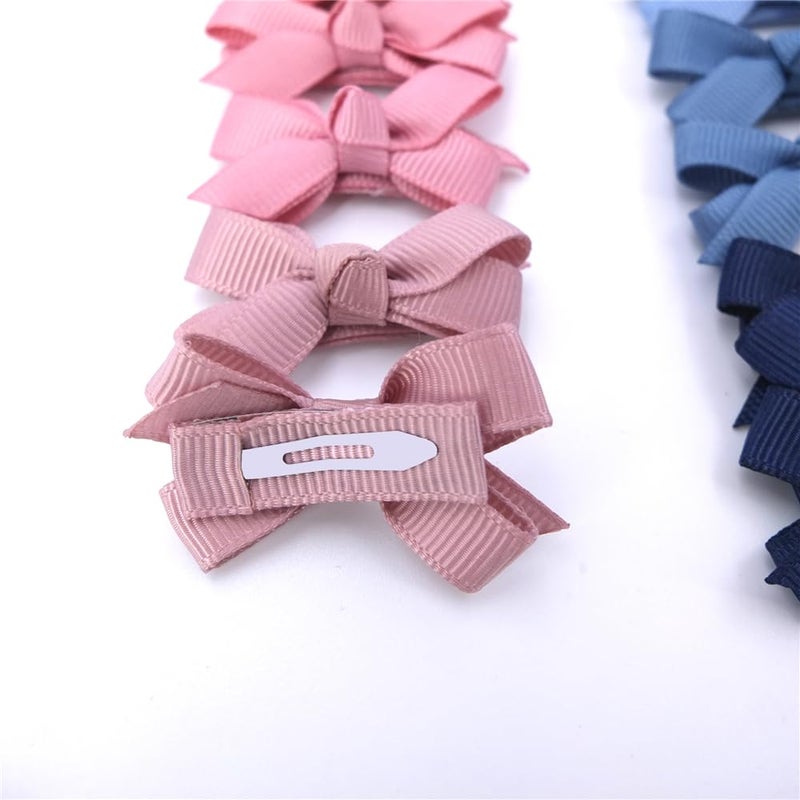 Sugarmelon Boutique Baby Hair Clips Toddler Tiny Hair Bow Snap Clips in Fringe Bangs Hair Accessories Infant Baby Girls Kids Hair Bows (16 Colors) - Image 4