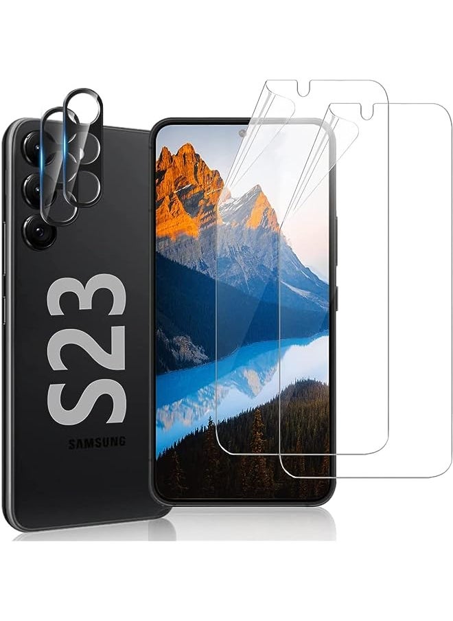 LK [2+2 Pack] Compatible with Samsung Galaxy S23 5G 6.1 Inch Screen Protector and Camera Lens Protector  - Image 1