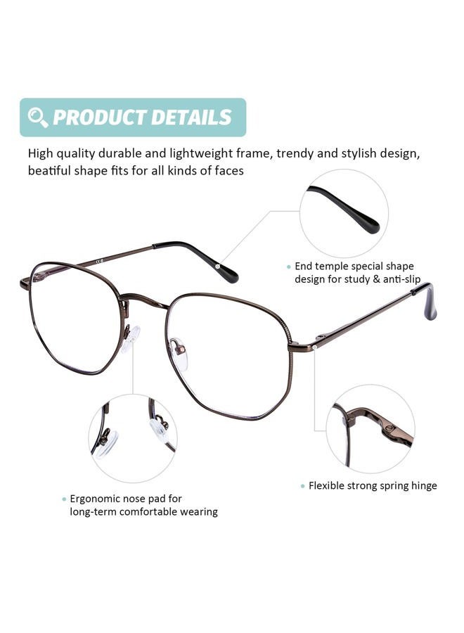 DOOViC 3 Pack Fashion Metal Frame Reading Glasses Blue Light Blocking Anti Eyestrain Spring Hinge Computer Readers for Women Men 1.75 Strength - Image 4