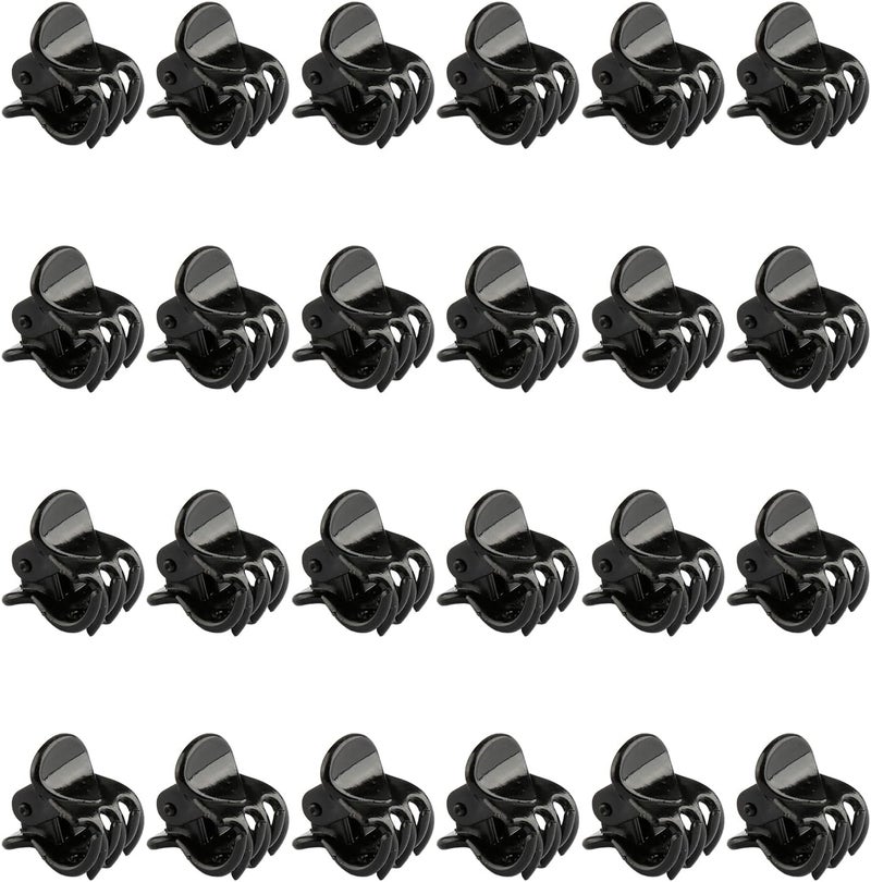 24 PCS Mini Plastic NonSlip Hair Clips Black Princess Style Side Claw Clips for Securing Bangs and Loose Strands EasytoWear Hair Accessory for Everyday and DIY Hairstyles