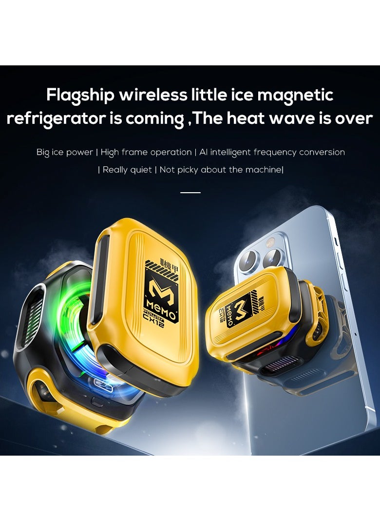 Memo - Mobile Phone Cooler for Game Fan PUBG, Designed iPhone 12/13 Series, Live Streaming and Vlog, Semiconductor Heatsink Without Noise iOS Android, ipad Tablet - Image 1