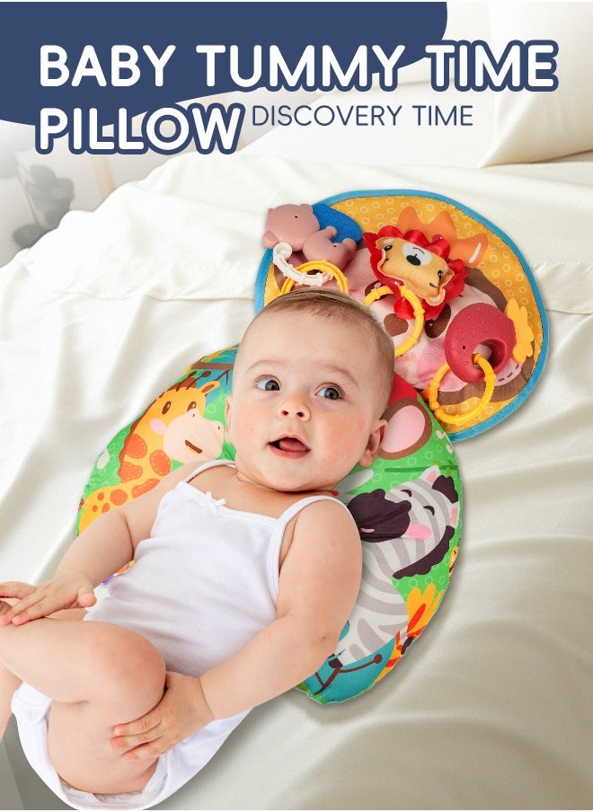 Soft Touch Baby Tummy Time Pillow Sensory Animal Baby Pillow Baby Play Mat Kids Discovery Pillow with Removable Sounds and Teether Toys Interactive Gift for Infants 0-6 Months  - Image 5