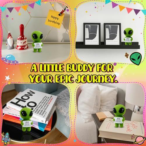 MAMAGIFTREE Unique 18th Birthday Gifts for Him & Her – Officially an Adult Gift for Daughter, Son & Friend – Handmade Crochet Alien Decoration - Image 3