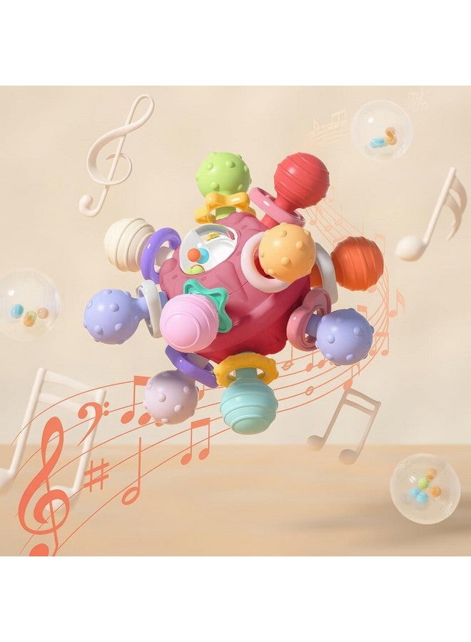 StarAndDaisy Teether Teething Toys For Baby 6-12 Months Kids, Soft Silicone & Bpa Free (Mball-Red-Multicolor) - Image 1