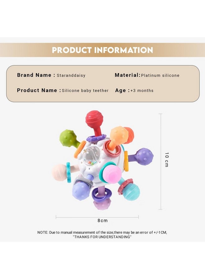 StarAndDaisy Teether Teething Toys For Baby 6-12 Months Kids, Soft Silicone & Bpa Free (Mball-Red-Multicolor) - Image 5