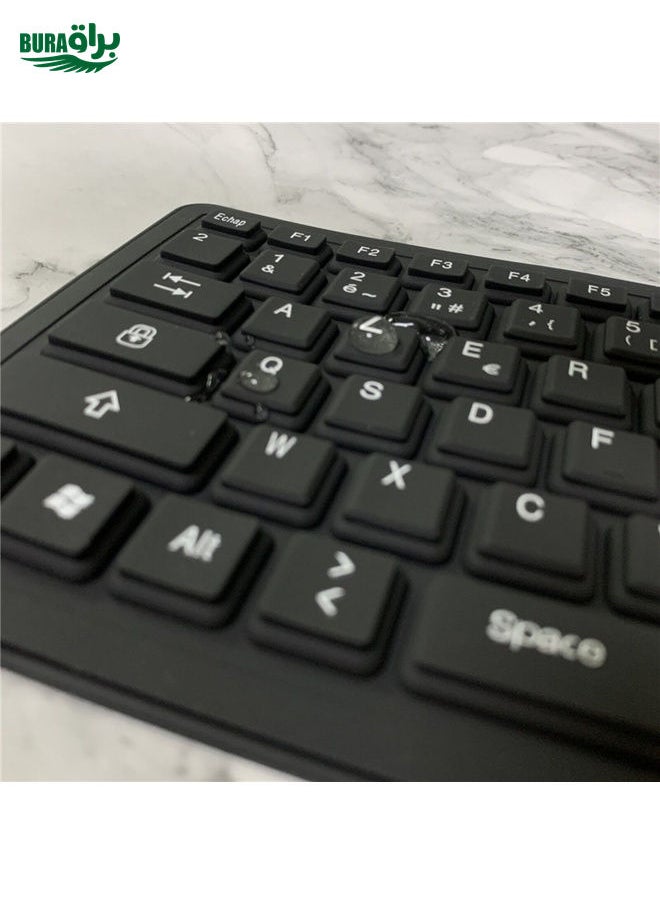 BURAQ - 103 Key French USB Wired Silicone Waterproof Keyboard Desktop Notebook Keyboard, Cable Length: 1.5m - Image 1