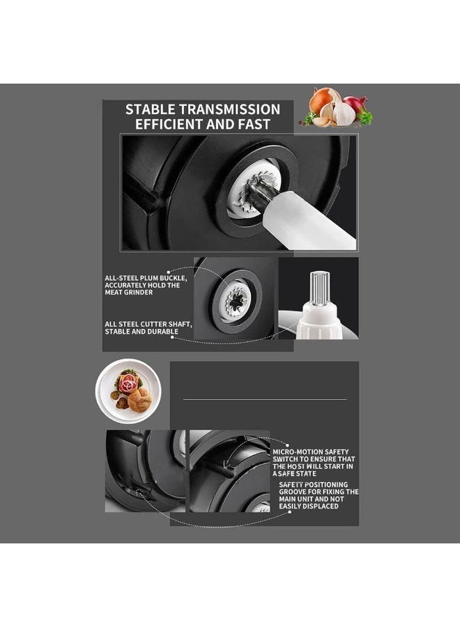جيهام مفرمة لحم كهربائية من الفولاذ المقاوم للصدأ 800 واط | مفرمة طعام متعددة الاستخدامات سعة 3 لترات | محرك نحاسي | مفرمة للحوم والخضراوات والبقوليات | قفل أمان - Image 5