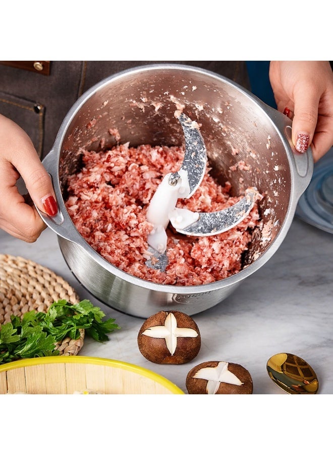 جيهام مفرمة لحم كهربائية من الفولاذ المقاوم للصدأ 800 واط | مفرمة طعام متعددة الاستخدامات سعة 3 لترات | محرك نحاسي | مفرمة للحوم والخضراوات والبقوليات | قفل أمان - Image 1