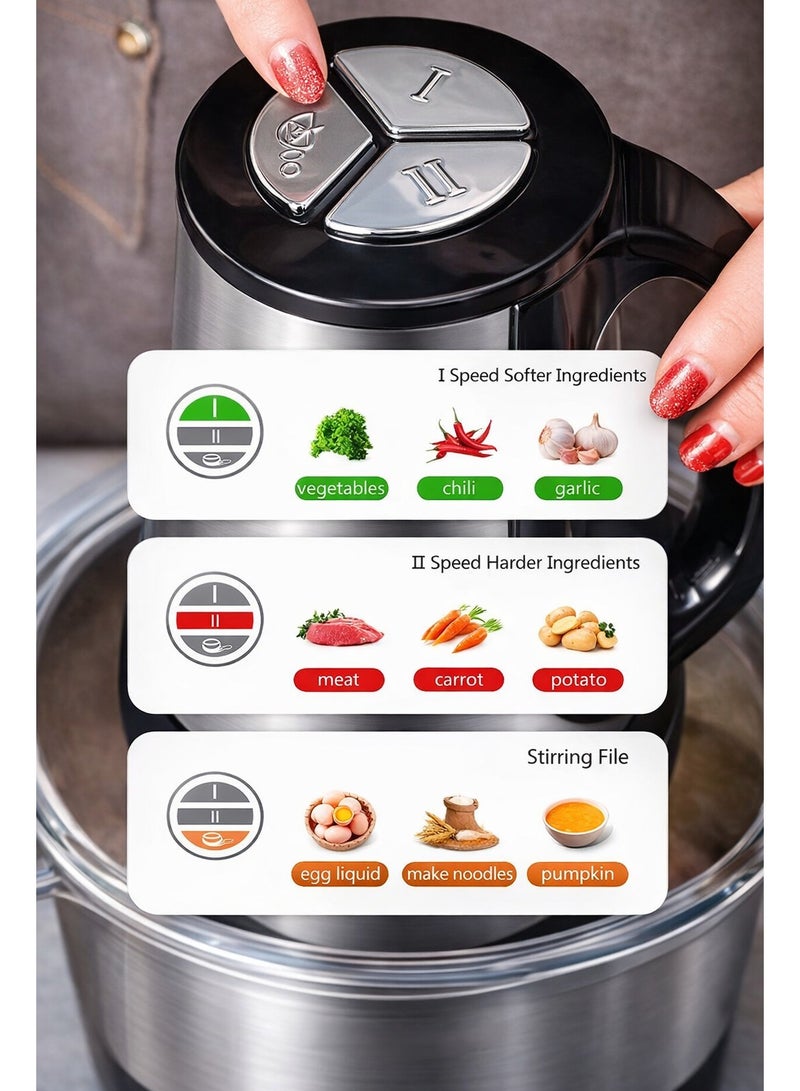 جيهام مفرمة لحم كهربائية من الفولاذ المقاوم للصدأ 800 واط | مفرمة طعام متعددة الاستخدامات سعة 3 لترات | محرك نحاسي | مفرمة للحوم والخضراوات والبقوليات | قفل أمان - Image 4