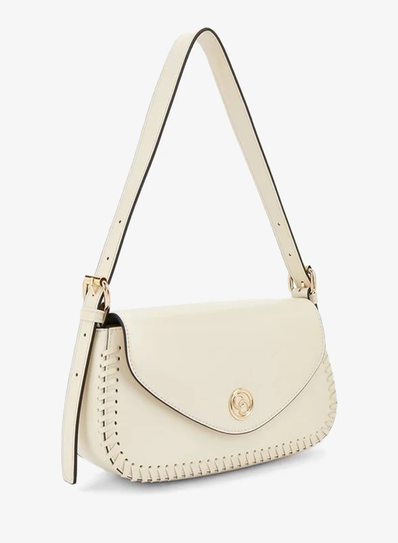 Celeste Stitch Detail Shoulder Bag With Button Closure