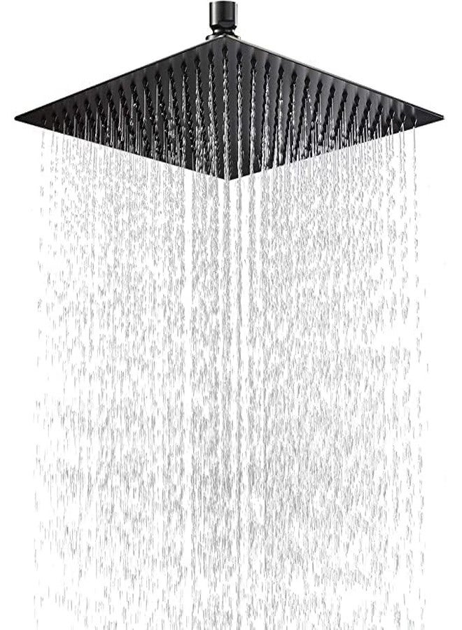 TOSCH Stainless Steel 304 12X12 INCHES Showerhead Grade High Pressure Square BLACK Extra Heavy Rainfall Ultra Slim Ceiling or Wall mount Overhead Shower Only (WITHOUT ARM) Black matte Finish (Series-Super Heavy) - Image 3