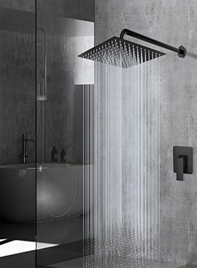 TOSCH Stainless Steel 304 12X12 INCHES Showerhead Grade High Pressure Square BLACK Extra Heavy Rainfall Ultra Slim Ceiling or Wall mount Overhead Shower Only (WITHOUT ARM) Black matte Finish (Series-Super Heavy) - Image 2