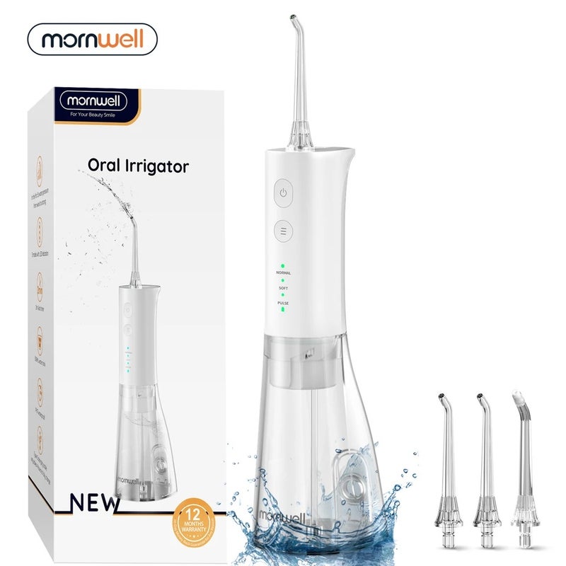 Mornwell New Water Floss F29/D52 Portable Flosser USB Rechargeable Oral Water Jet Pick Flosser 4 Tip Teeth Cleaner - Image 2