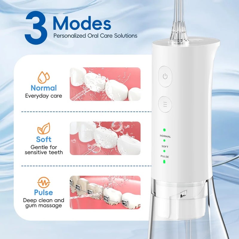 Mornwell New Water Floss F29/D52 Portable Flosser USB Rechargeable Oral Water Jet Pick Flosser 4 Tip Teeth Cleaner - Image 5