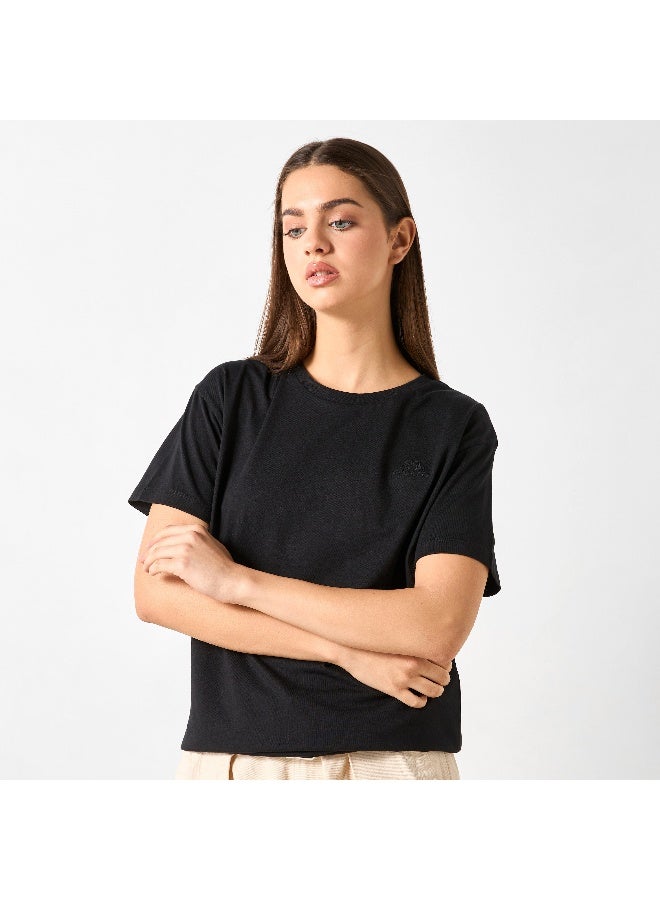 كابا تيشيرت بياقة ضيقة وأكمام قصيرة من كابا - Image 1