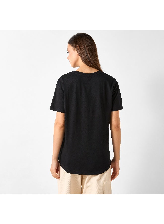 كابا تيشيرت بياقة ضيقة وأكمام قصيرة من كابا - Image 3