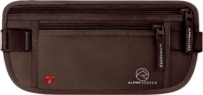 Alpha Keeper Money belt for travel - RFID slim passport holder men/women travel wallet hidden pouch under clothes to protect your information and money travel fanny pack/bag travel essentials - Image 1