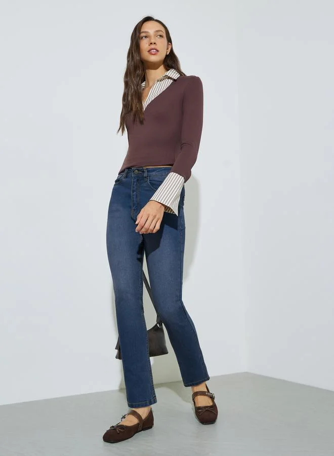 ستايلي Mid Rise Washed Ankle Length Slim Fit Jeans