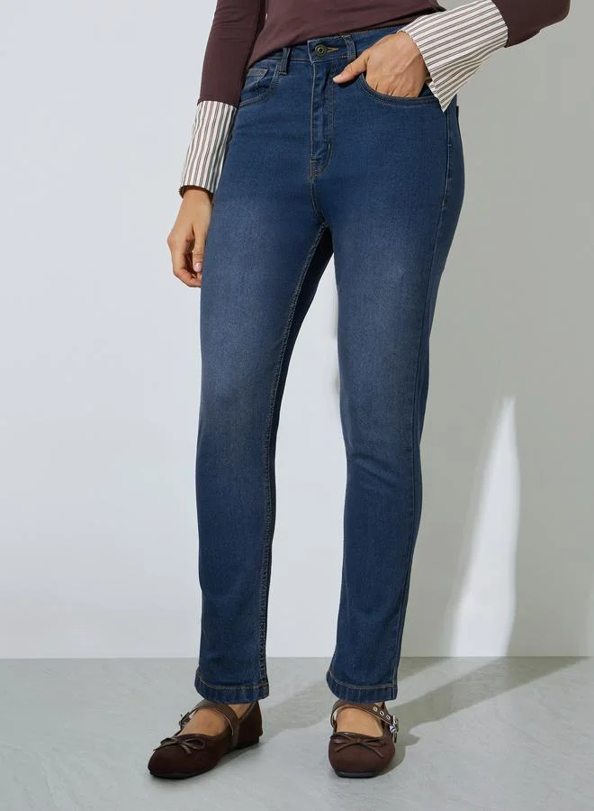 ستايلي Mid Rise Washed Ankle Length Slim Fit Jeans