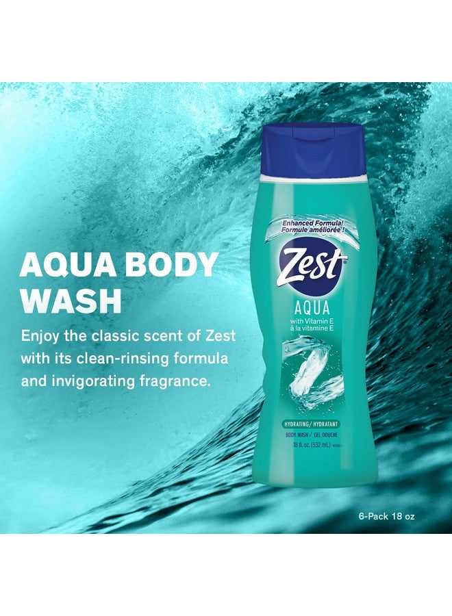 زيست غسول الجسم المرطب زيست أكوا، 18 أونصة سائلة (عبوة من 6 قطع) - جل استحمام مرطب ومنعش، يُرغى بسهولة للحصول على حمام فقاعات مريح - منظف رغوي ومقشر للبشرة للحصول على بشرة ناعمة ونظيفة - Image 2