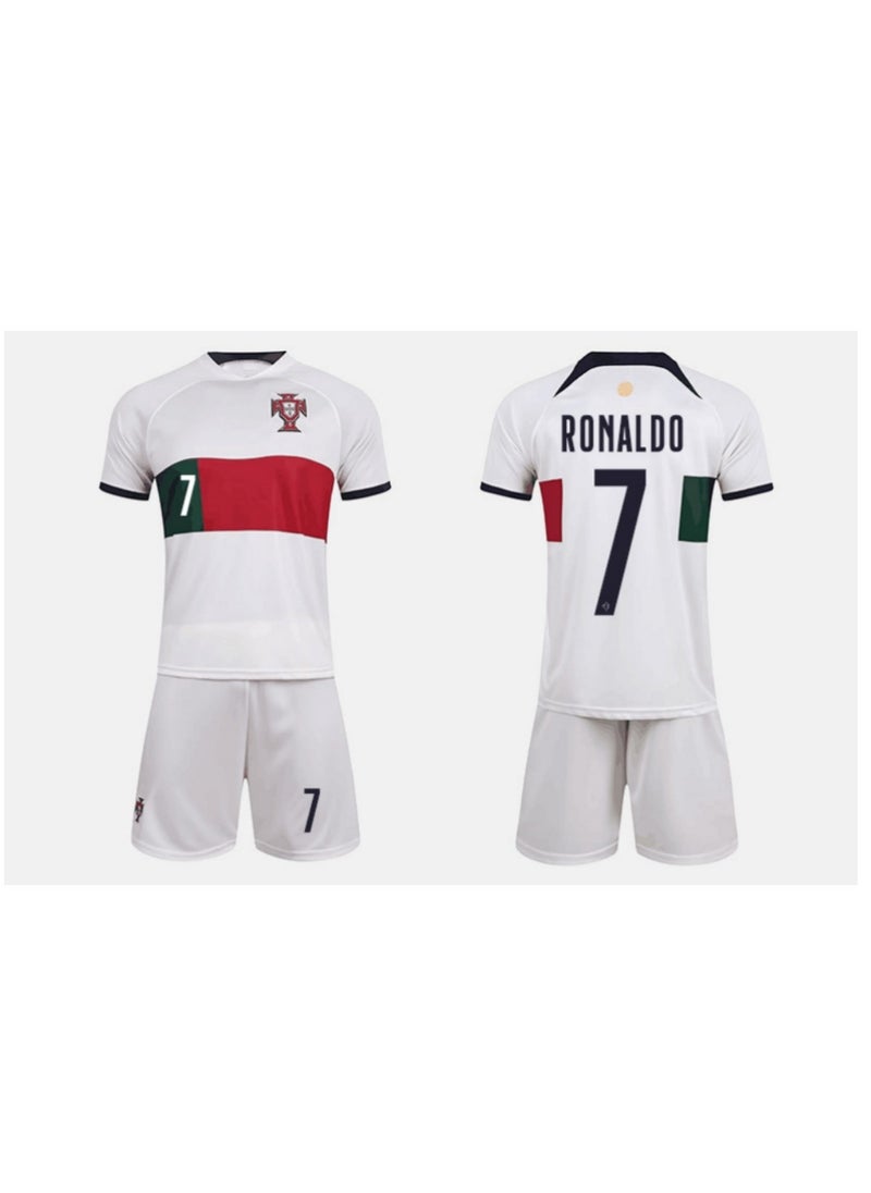 M MIAOYAN M MIAOYAN 2022 World Cup Portugal Team Ronaldo No. 7 Away Football Jersey Men's and Women's Adult Jersey Set  - Image 2
