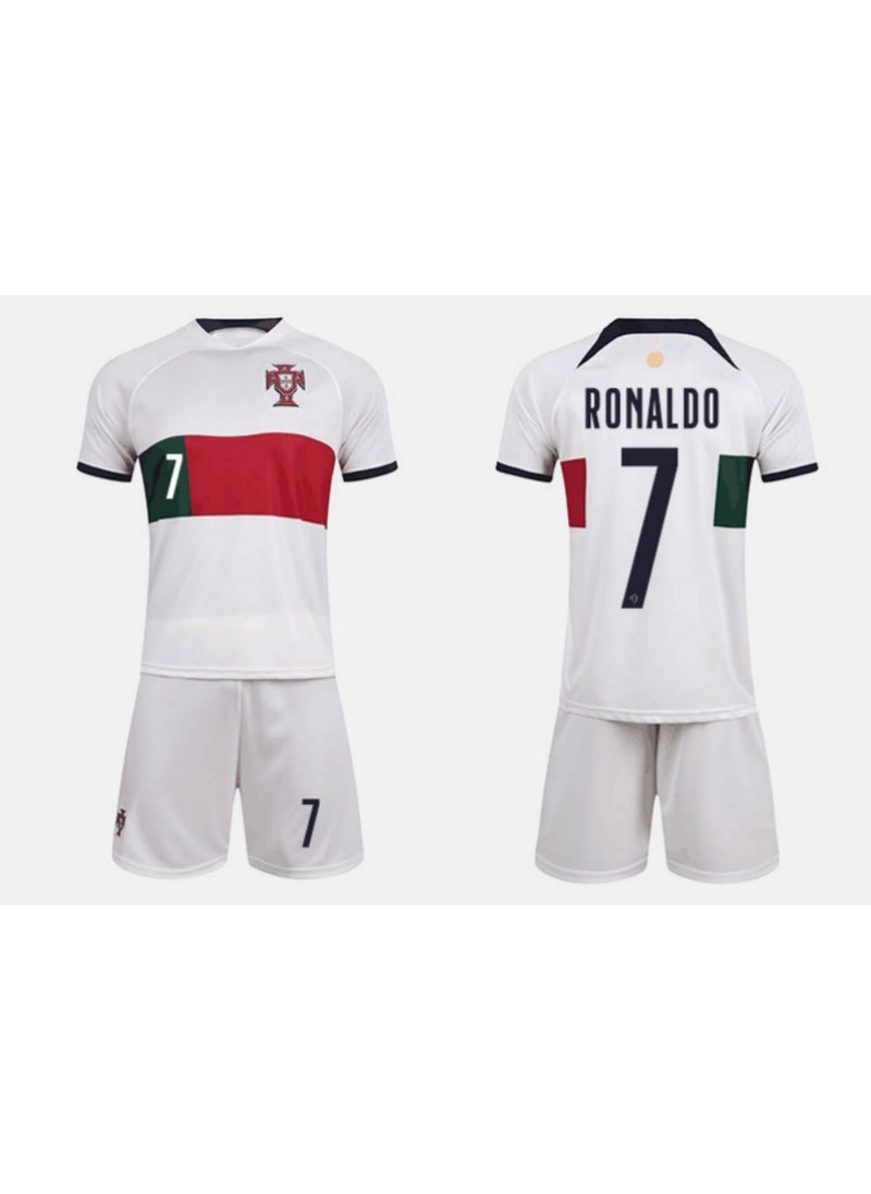 M MIAOYAN M MIAOYAN 2022 World Cup Portugal Team Ronaldo No. 7 Away Football Jersey Men's and Women's Adult Jersey Set  - Image 1