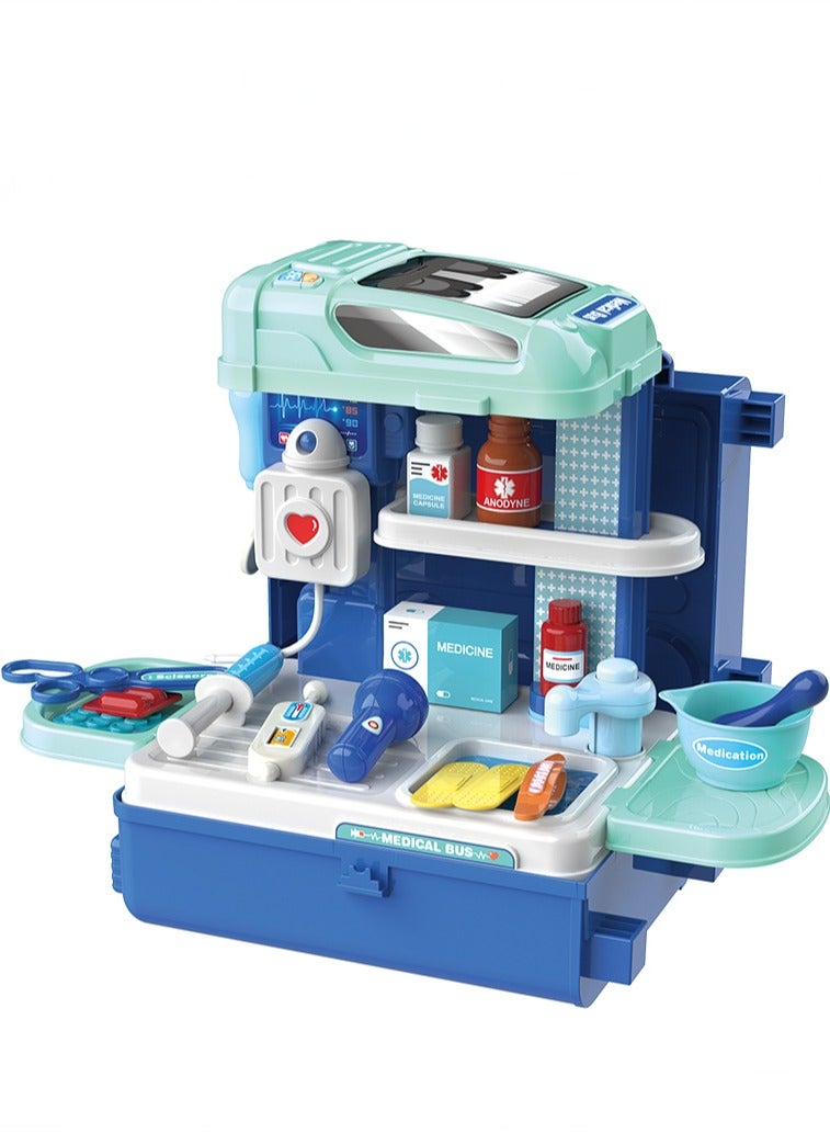 بوا مجموعة لعب الطبيب المكونة من 29 قطعة بتصميم حافلة للأطفال - Image 2