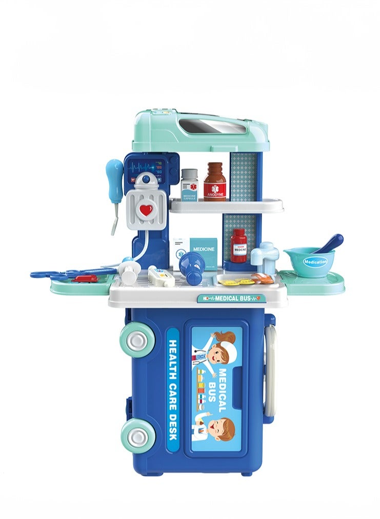 بوا مجموعة لعب الطبيب المكونة من 29 قطعة بتصميم حافلة للأطفال - Image 1